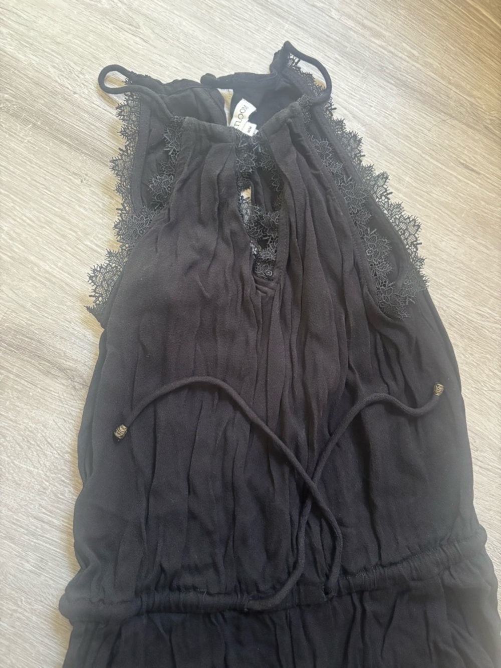 Heartloom Black Lace-Trim Halter Camisole